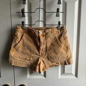 american eagle mustard yellow corduroy shorts